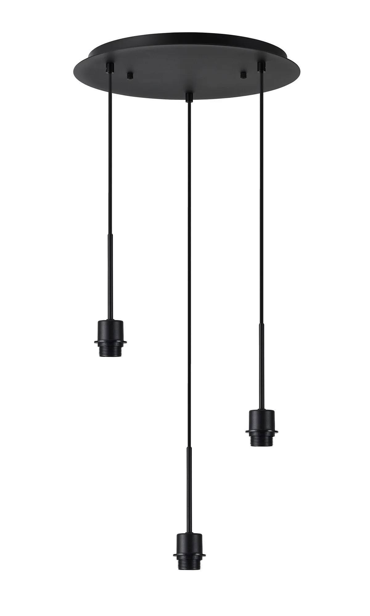 D0905BL  Carrie 40cm Satin Black 3 Light Round E27 Universal Pendant (FRAME ONLY), Suitable For A Vast Selection Of Shades